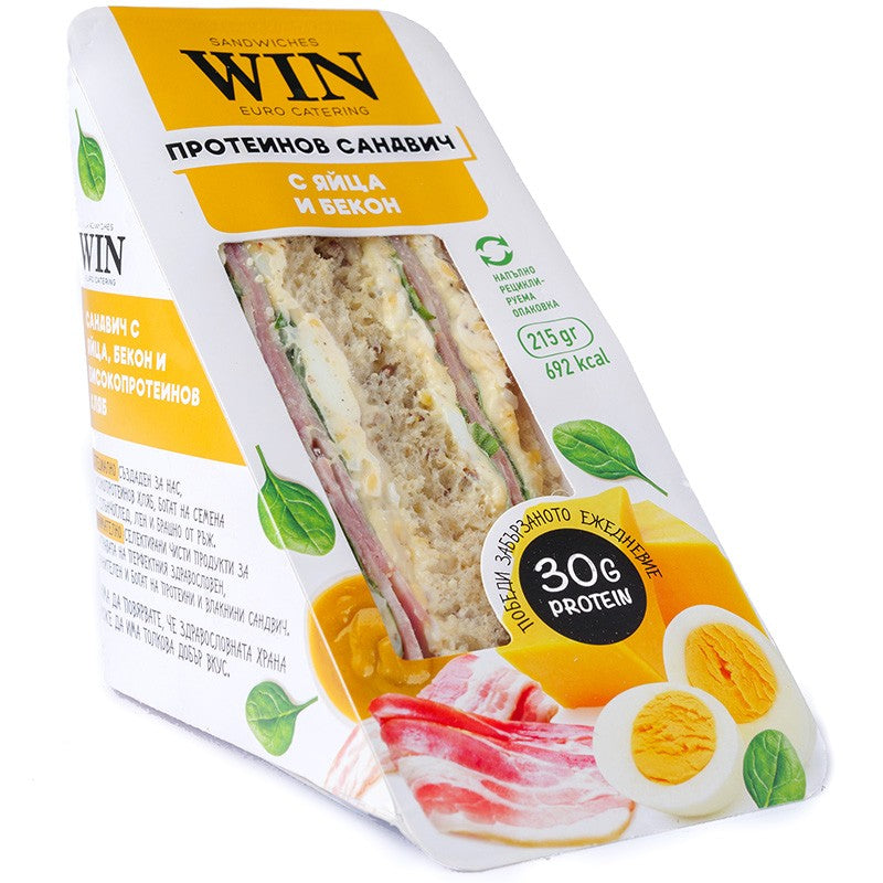 Български продуктПротеинов Сандвич Win с Яйца и Бекон