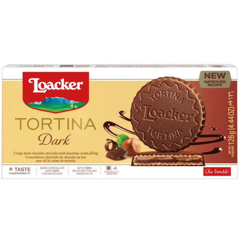 Вафли Loacker Tortina Натурален Шоколад с Пълнеж 126 гр