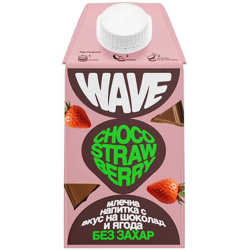 Млечна Напитка Wave с Вкус на Ягода и Шоколад без Добавена Захар