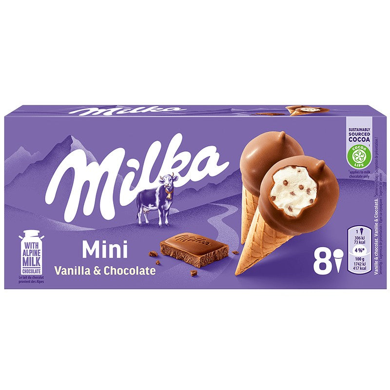 Мини Сладолед Milka Ванилия и Шоколад