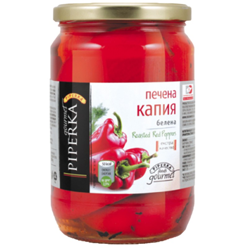 Български продуктПечени Чушки Piperka Белени без Оцет