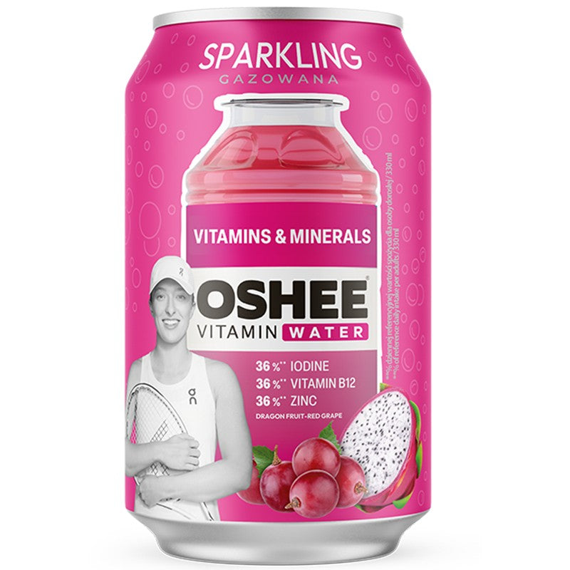 Газирана Напитка Oshee Vitamin Water с Витамини и Минерали с Вкус на Драконов Плод и Червено Грозде Кен
