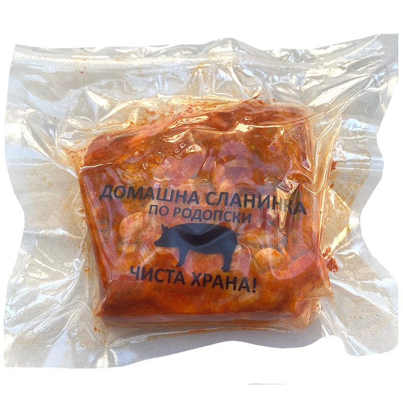 Български продуктДомашна Сланина с Паприка Адет без Консерванти