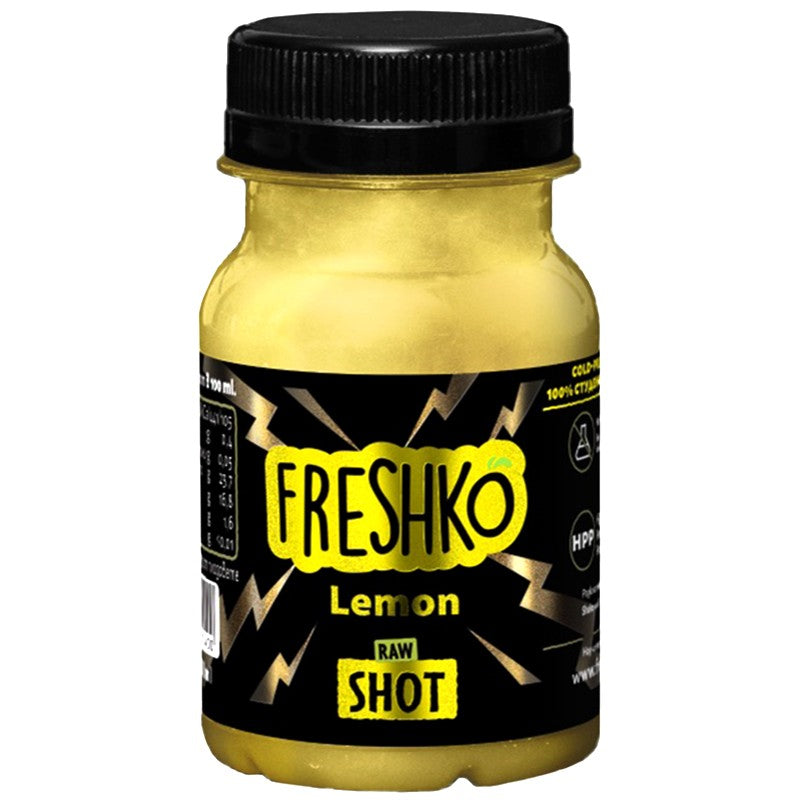 Български продуктШот Freshko Lemon Лимон, Мед, Джинджифил и Пчелен Прашец