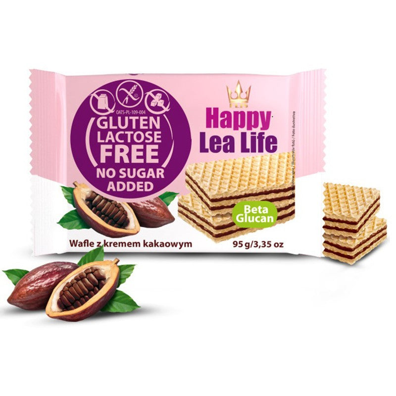 Вафли Happy Lea Life Какао без Глутен, без Добавена Захар и Лактоза