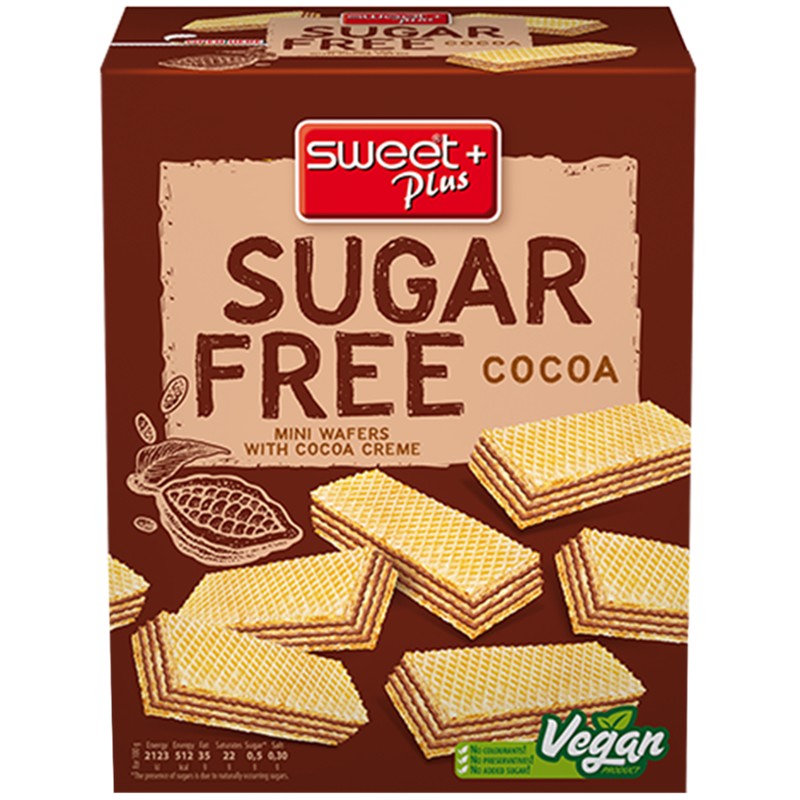 Български продуктВафли Sweet Plus Sugar Free Мини с Какао без Добавена Захар