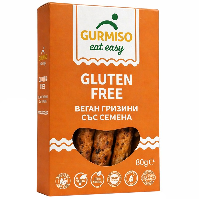 Български продуктГризини със Семена Gurmiso без Глутен Веган