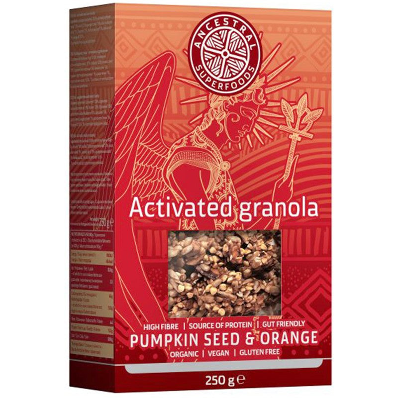 Български продуктБио Протеинова Гранола Ancestral Superfoods Портокал без Добавена Захар