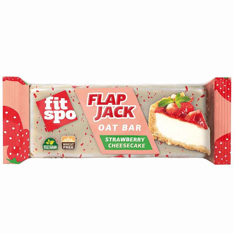 Български продуктОвесен Бар FitSpo Flap Jack Ягодов Чийзкейк