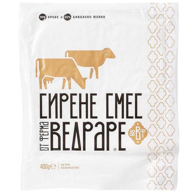 Български продуктСирене Смес от Ферма Ведраре от Биволско и Краве Мляко