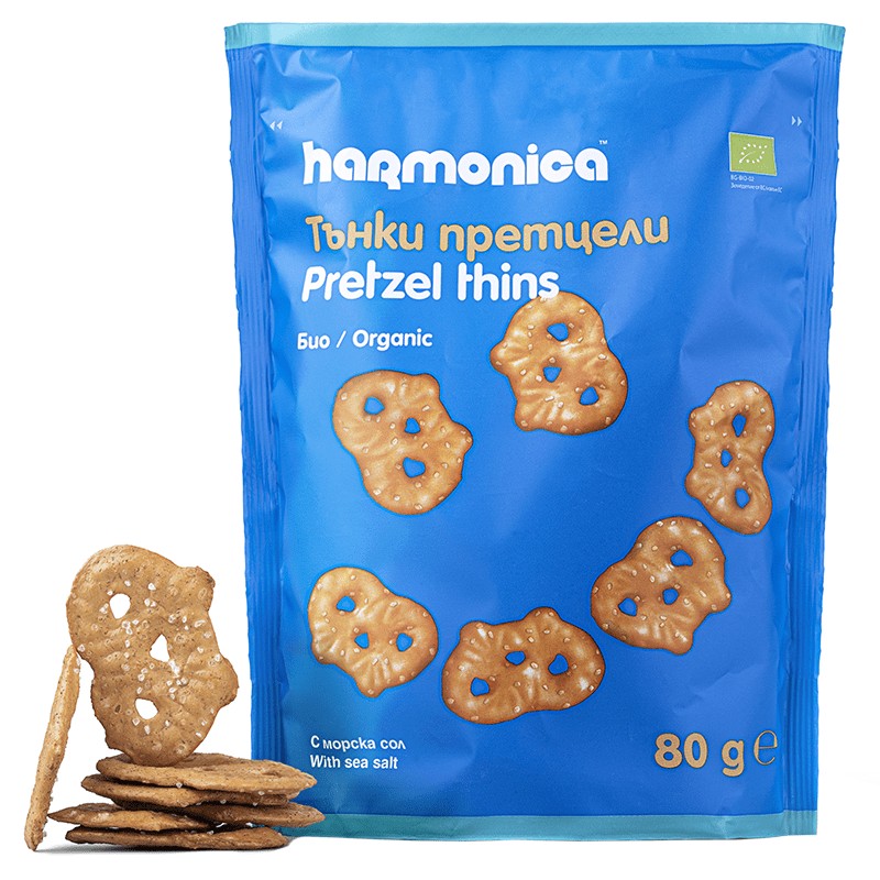 Български продуктБио Тънки Претцели Harmonica с Морска Сол