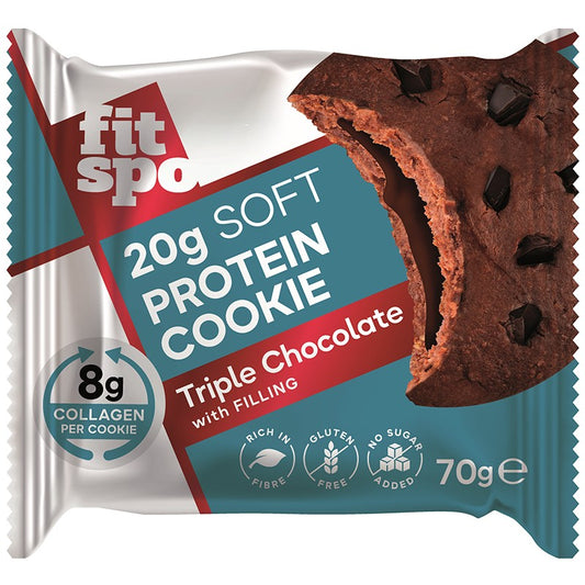 Български продуктПротеинова Бисквитка FitSpo Троен Шоколад без Добавена Захар и Глутен