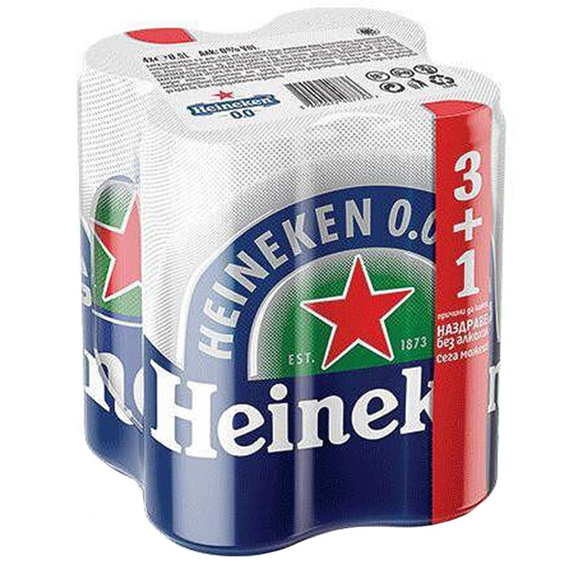 Български продуктБира Heineken 0.0% Безалкохолна 3+1 Кен