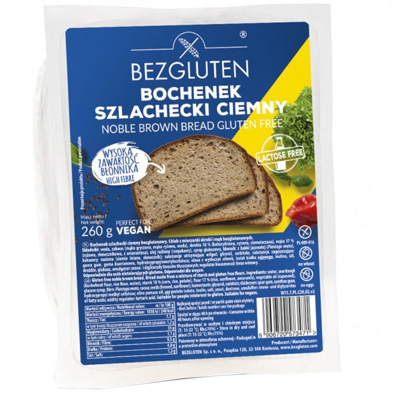 Хляб Bezgluten Noble Тъмен Без Глутен Нарязан със Семена