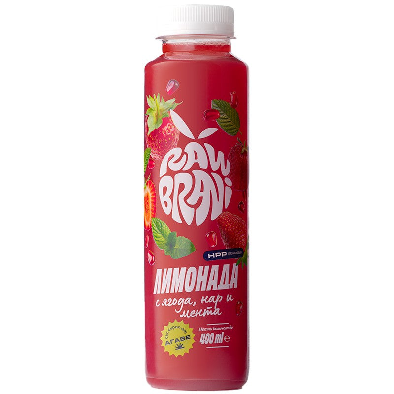 Български продуктЛимонада Raw Brani с Ягода, Нар, Мента и Сироп от Агаве