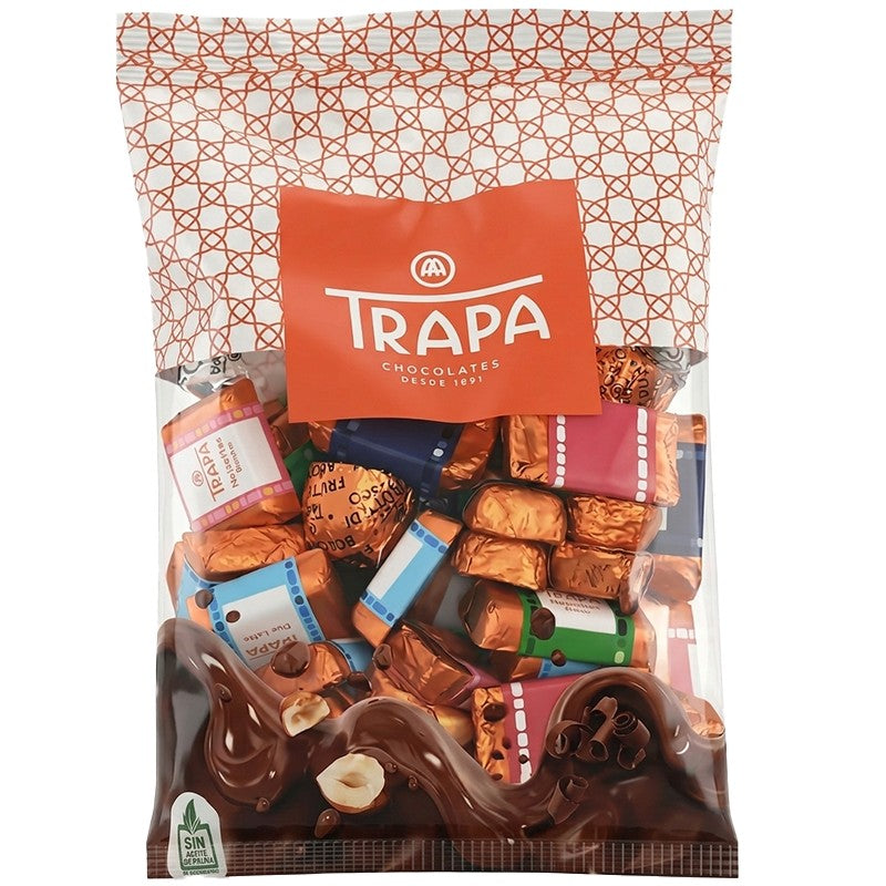 Бонбони Trapa Асорти Млечен и Бял и Шоколад, Кафе с Пълнеж от Ядки и Плодове