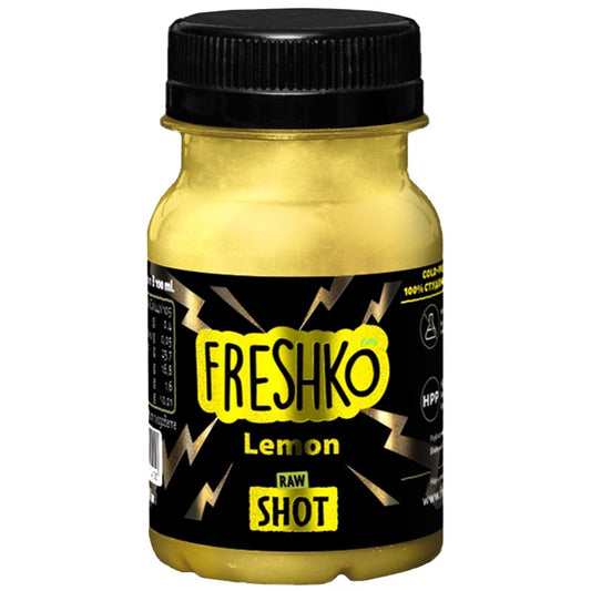 Български продуктШот Freshko Lemon Лимон, Мед, Джинджифил и Пчелен Прашец