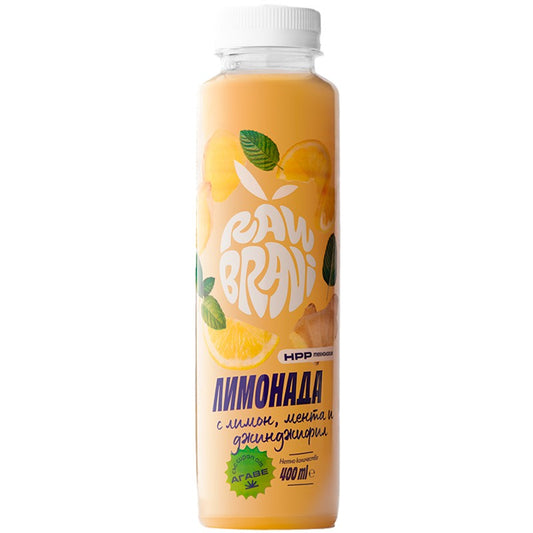 Български продуктЛимонада Raw Brani с Лимон, Мента, Джинджифил и Сироп от Агаве