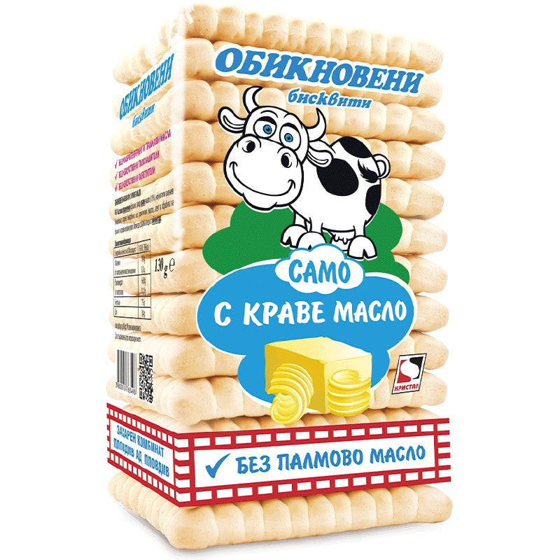 Български продуктБисквити Кристал Обикновени с Краве Масло 11%