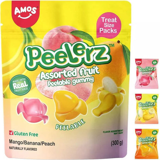 Желирани Бонбони Amos Peelerz Gummy Асорти Праскова, Манго и Банан