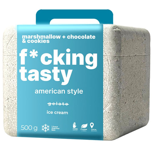 Български продуктСладолед Yeah! F*cking Tasty Американски Стил с Маршмелоу, Шоколад и Бисквитки