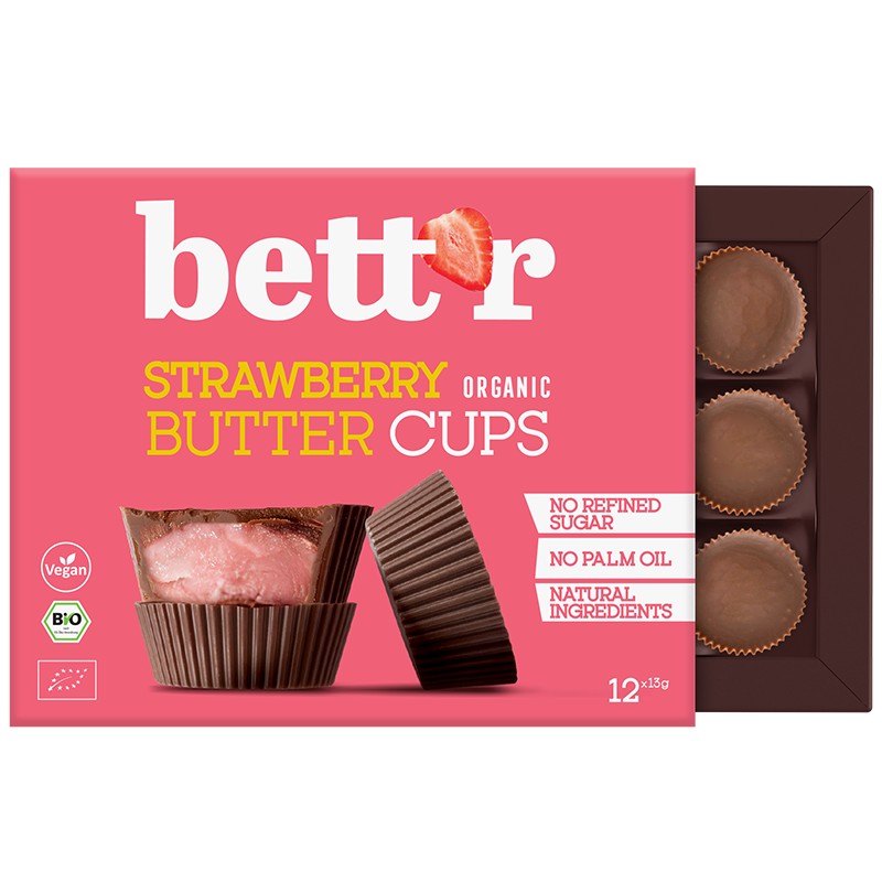 Български продуктБио Шоколадови Бонбони Bettr с Ягодов Крем Веган