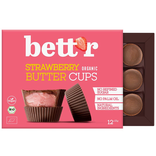 Български продуктБио Шоколадови Бонбони Bettr с Ягодов Крем Веган