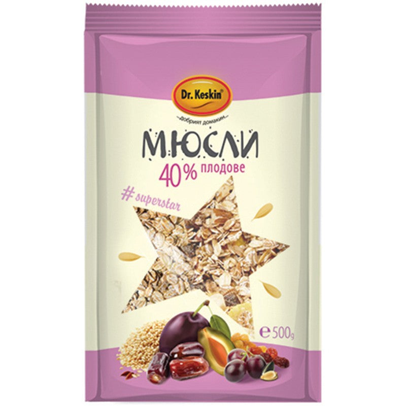 Български продуктМюсли Dr. Keskin 40% Плодове