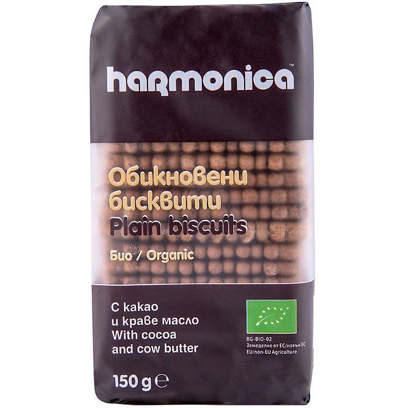 Български продуктБио Обикновени Бисквити Harmonica с Краве Масло 9.4% и Какао