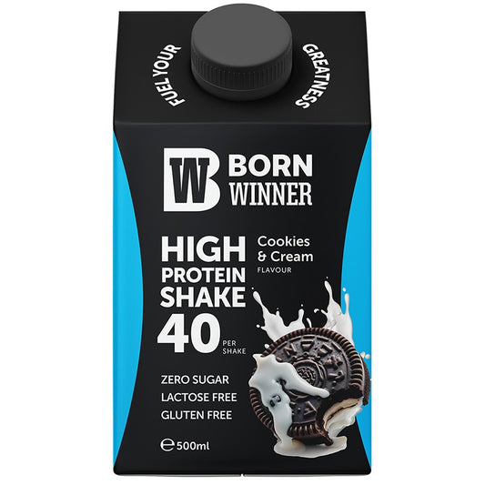 Български продуктПротеинов Шейк Born Winner с Вкус на Бисквити и Сметана UHT без Глутен, Лактоза и Добавена Захар