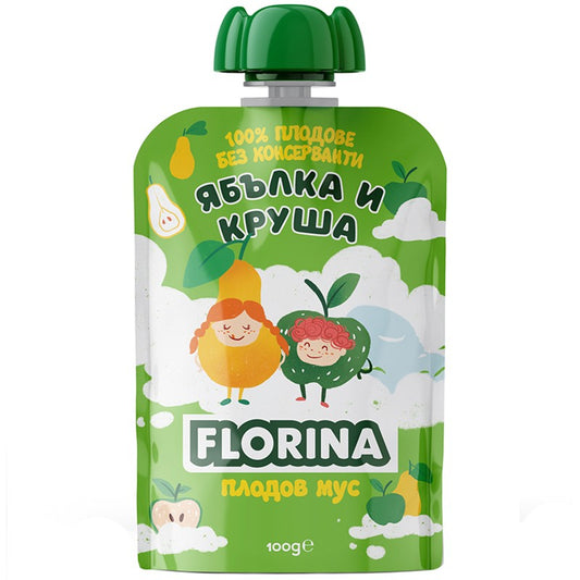 Плодов Мус Florina Ябълка и Круша Пауч