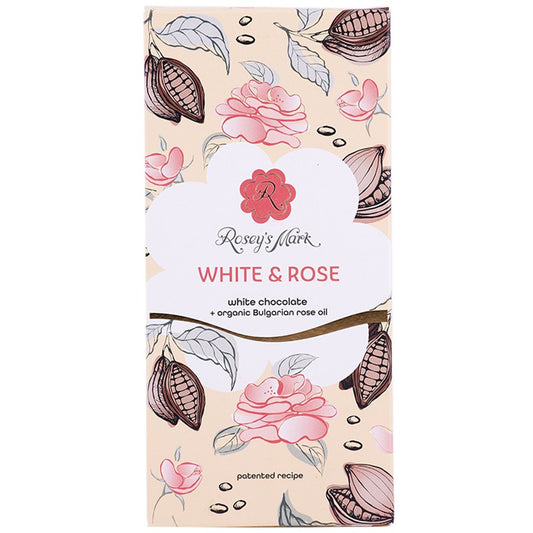 Български продуктШоколад Rosey's Mark Бял с Рози и Био Розово Масло