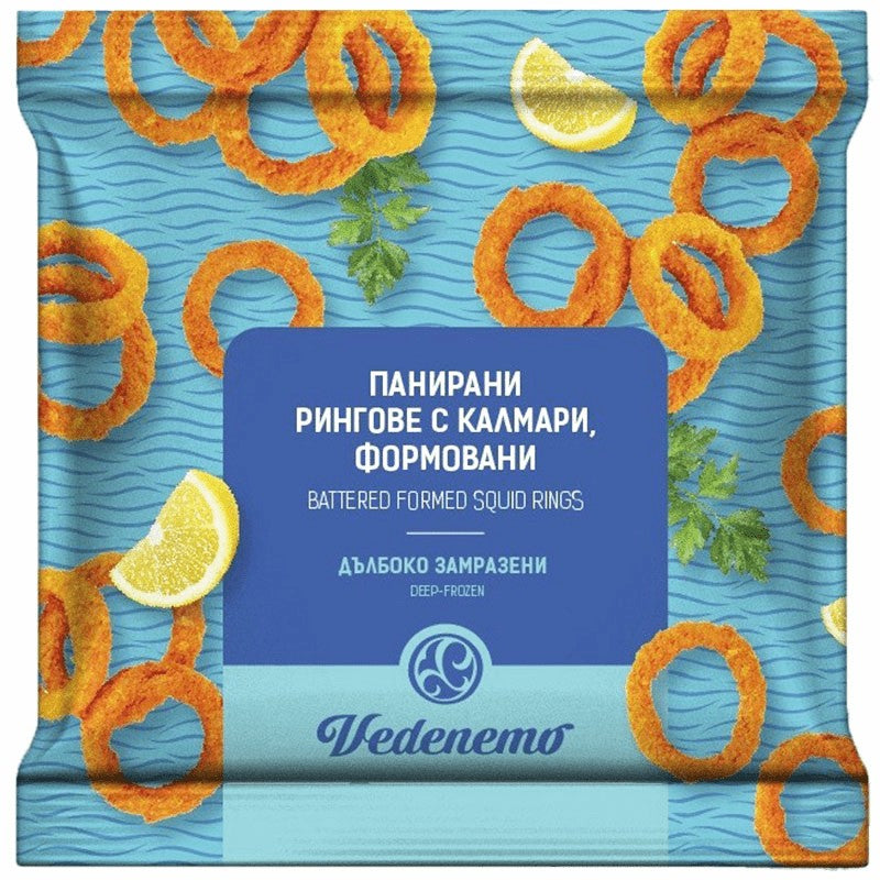 Калмари Vedenemo Формовани Рингове Панирани