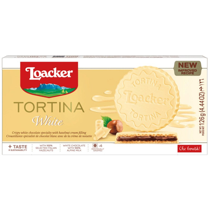 Вафли Loacker Tortina Бяла 126 гр