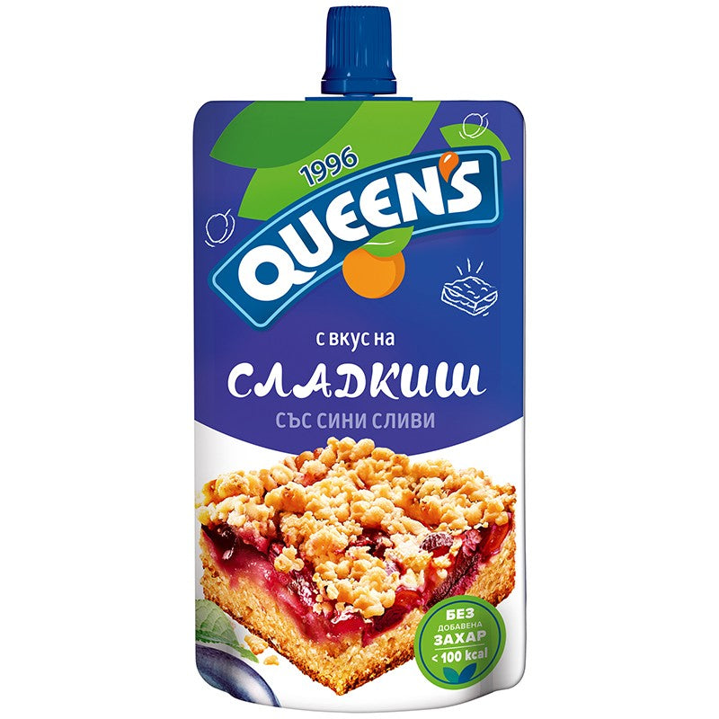 Продуктът не е наличен: Десертен Мус Queen’s с Вкус на Сладкиш със Сини Сливи без Добавена Захар Пауч