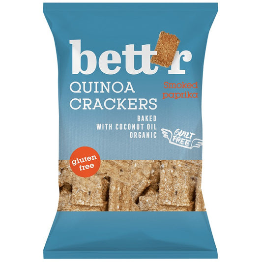 Български продуктБио Крекери Bettr Киноа с Опушен Червен Пипер без Глутен